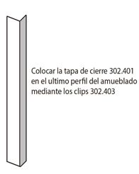 Perfil, soportes y tapas para sistema VERTIKO