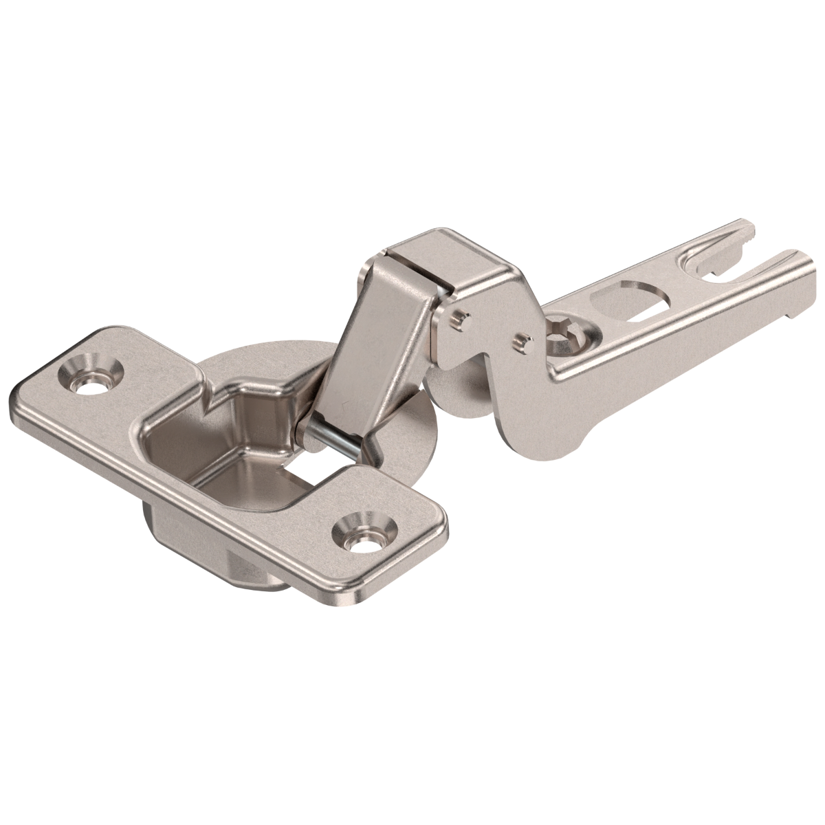 Bisagra MODUL 100 grados, cubrimiento total, con muelle, taquete Ø8mm montaje a presión