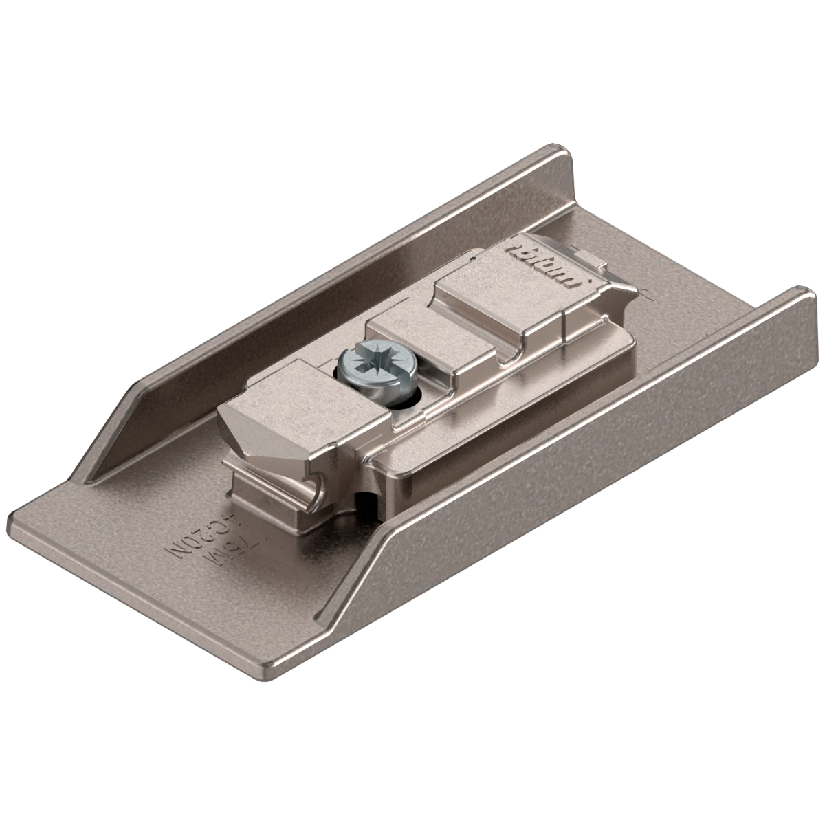 Placa de montaje recta para bisagra CRISTALLO, para pegar a VIDRIO, acabado níquel mate