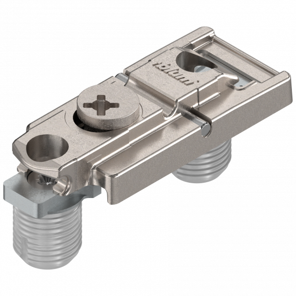 Placa d/montaje recta p/ bis. CLIP, altura 0mm, taquete de 10mm montaje a presión, ajuste excéntrico