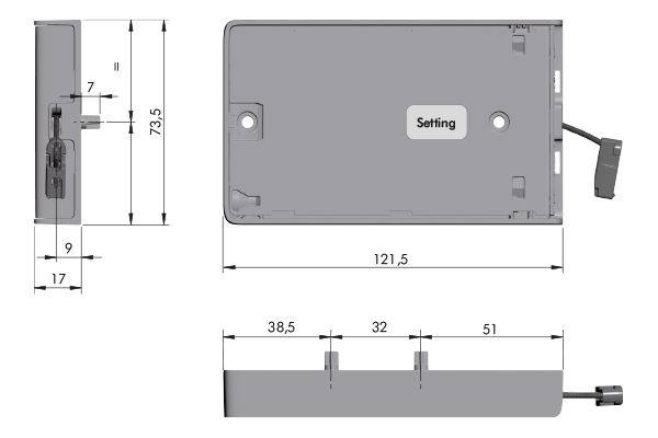 Sistema de apertura KIARO EASY para mueble de madera, color antracita