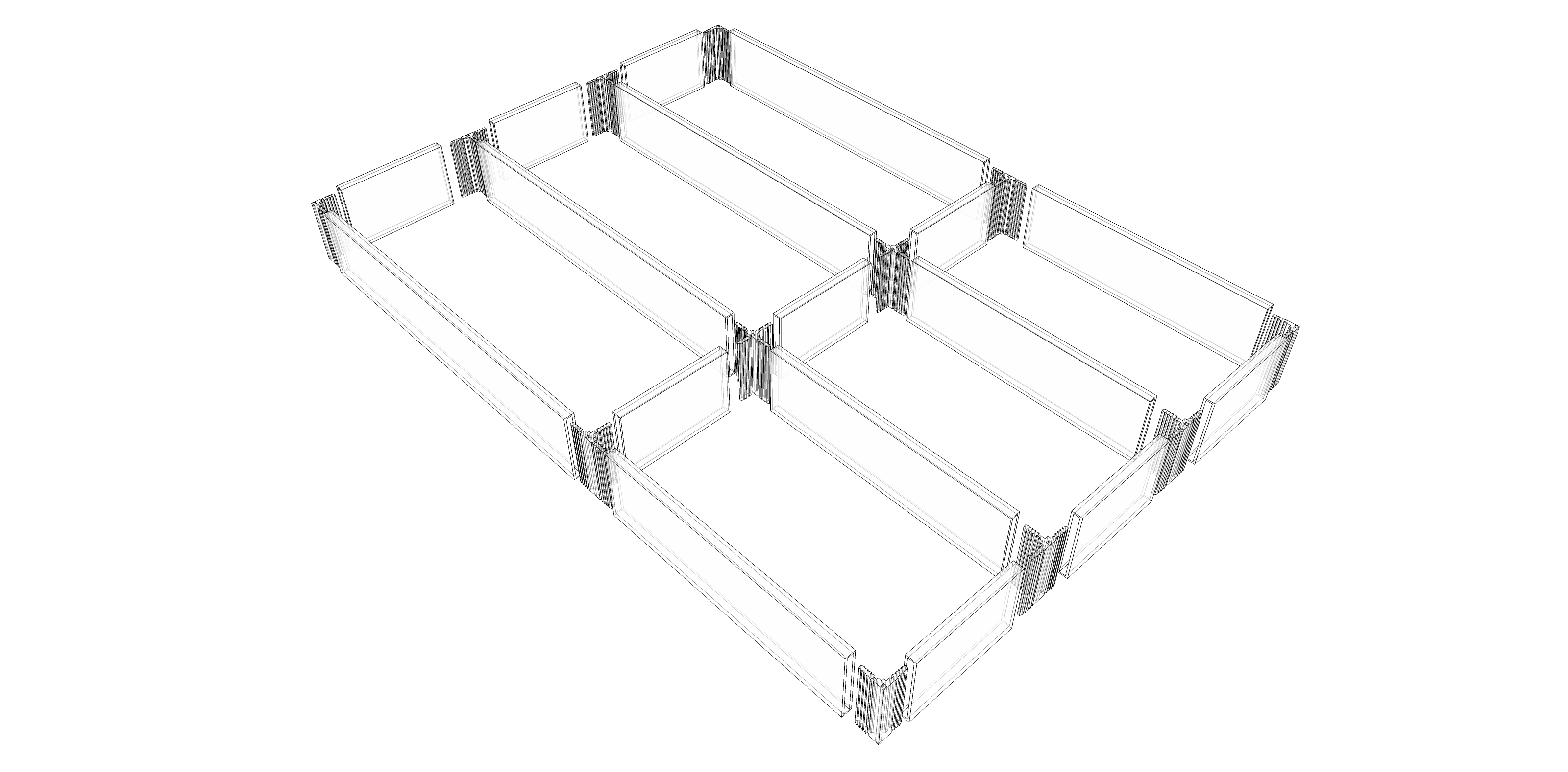 Set organizador cubertero LABRYS con 6 divisiones de aluminio, acabado stardust