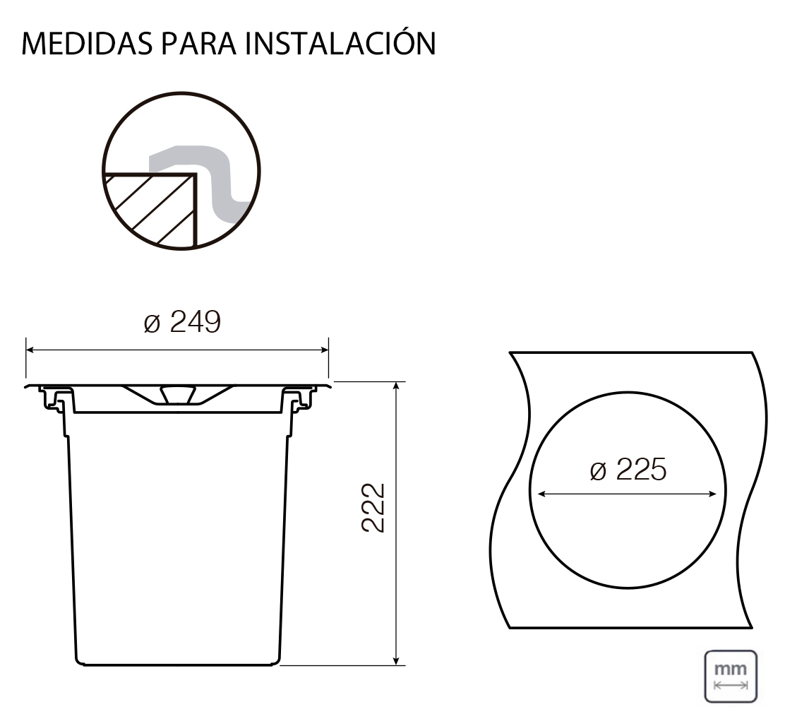 Basurero APPEAL II para cubierta, cap. 5 L, con tapas y aro de acero inoxidable, con bote de plástico 
