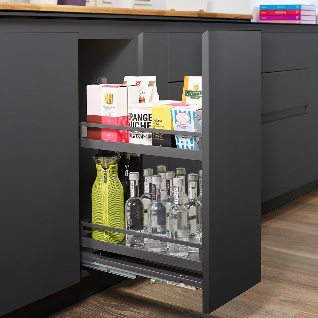 Extraíble de cocina para gabinete inferior DISPENSA JUNIOR III, acabado antracita