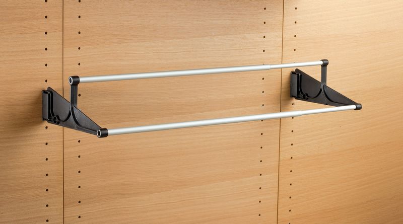 Zapatera extensible para closet de 560 a 1000 mm, color negro