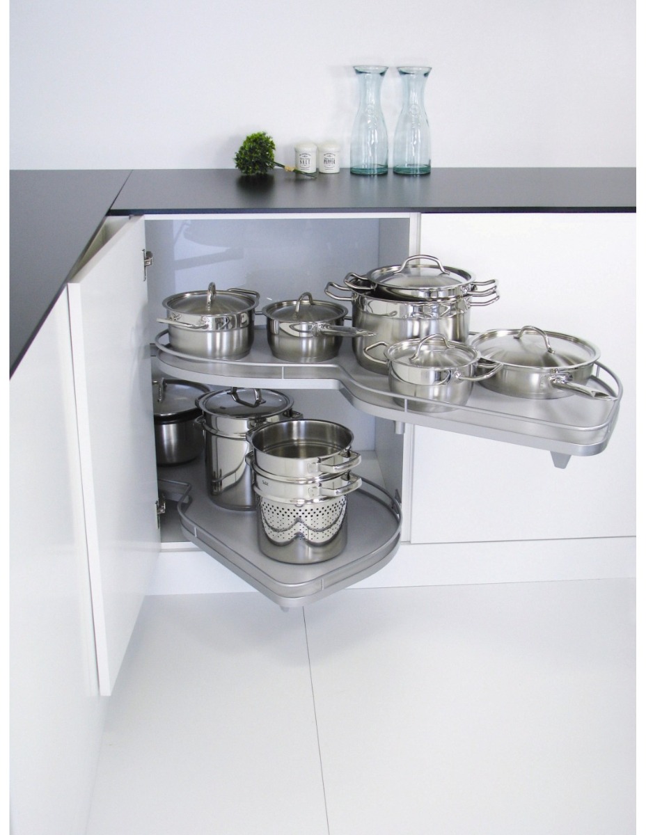 Extraíble de cocina para mueble en esquina LEMANS II CLASSIC, acabado cromo