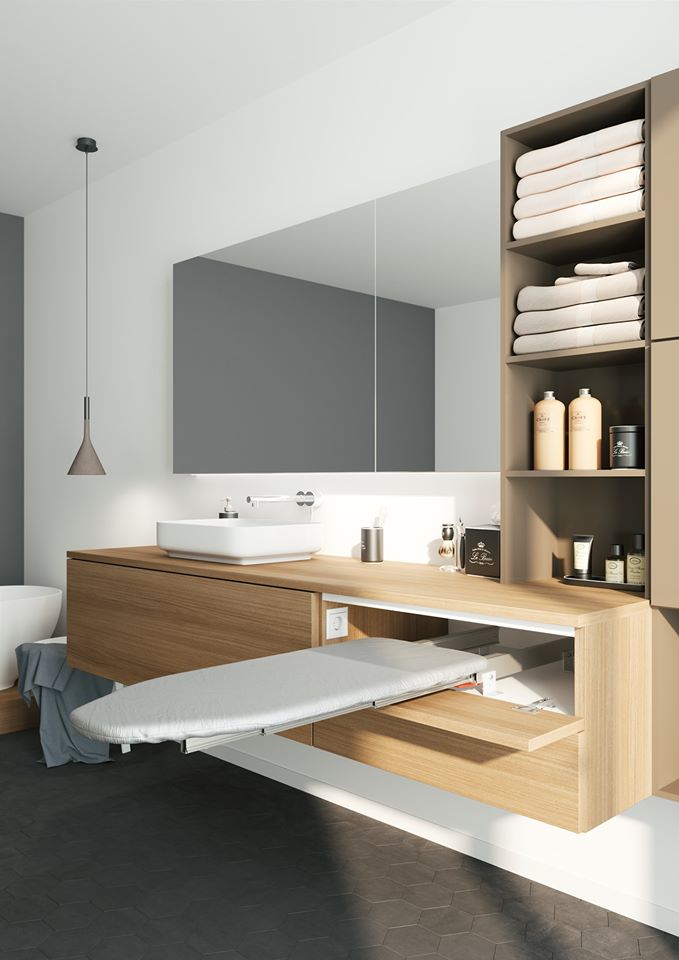 Burro de planchar PRUA plegable para gabinete 