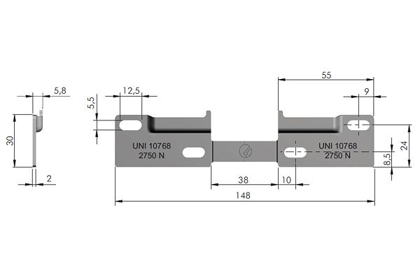 Colgador oculto LIBRA H2 para gabinetes altos