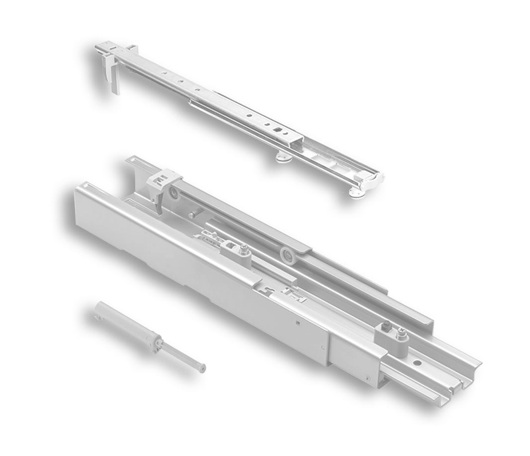 Corredera extensión total para DISPENSA, capacidad de carga 100 kg,  color blanco