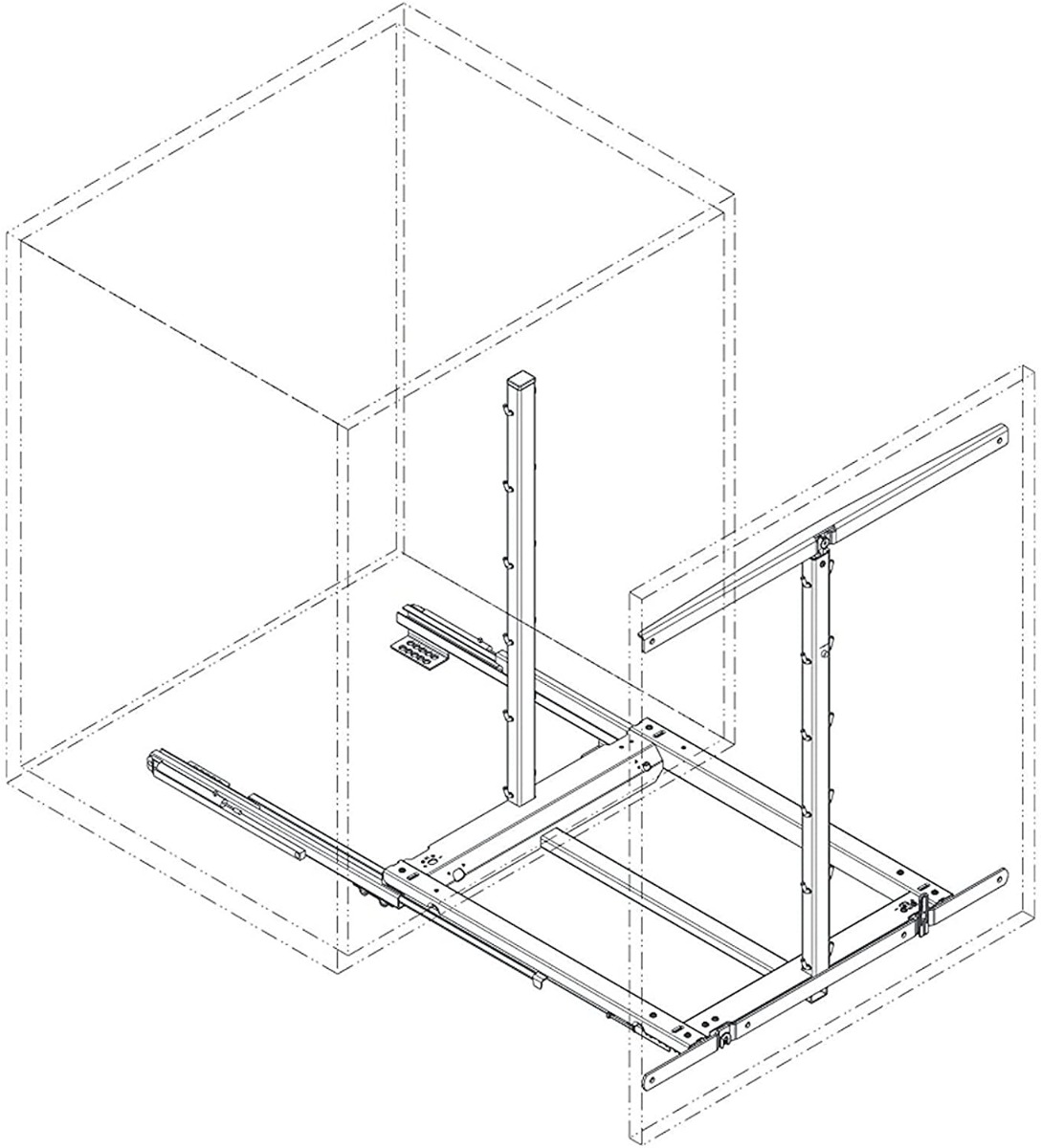 Extraíble de cocina para gabinete inferior DISPENSA JUNIOR III, acabado cromo