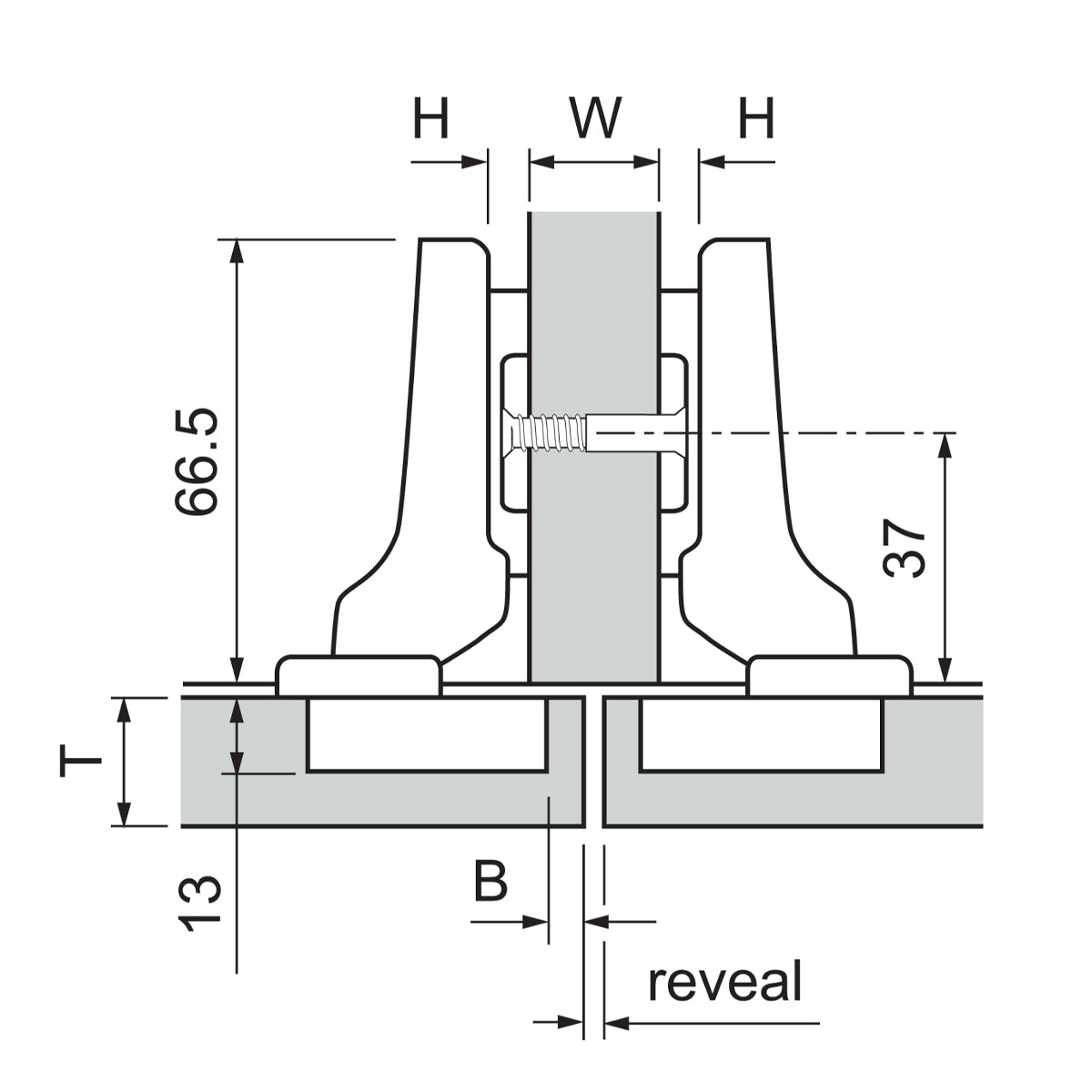 Bisagra CLIP top BLUMOTION 110°, con muelle, taquete Ø8mm, montaje a presión (medio cubrimiento) con accesorios