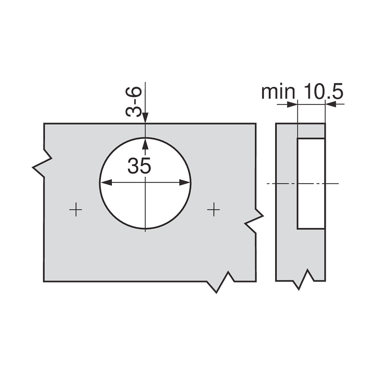 Bisagra CLIP 100° (cubrimiento total)
