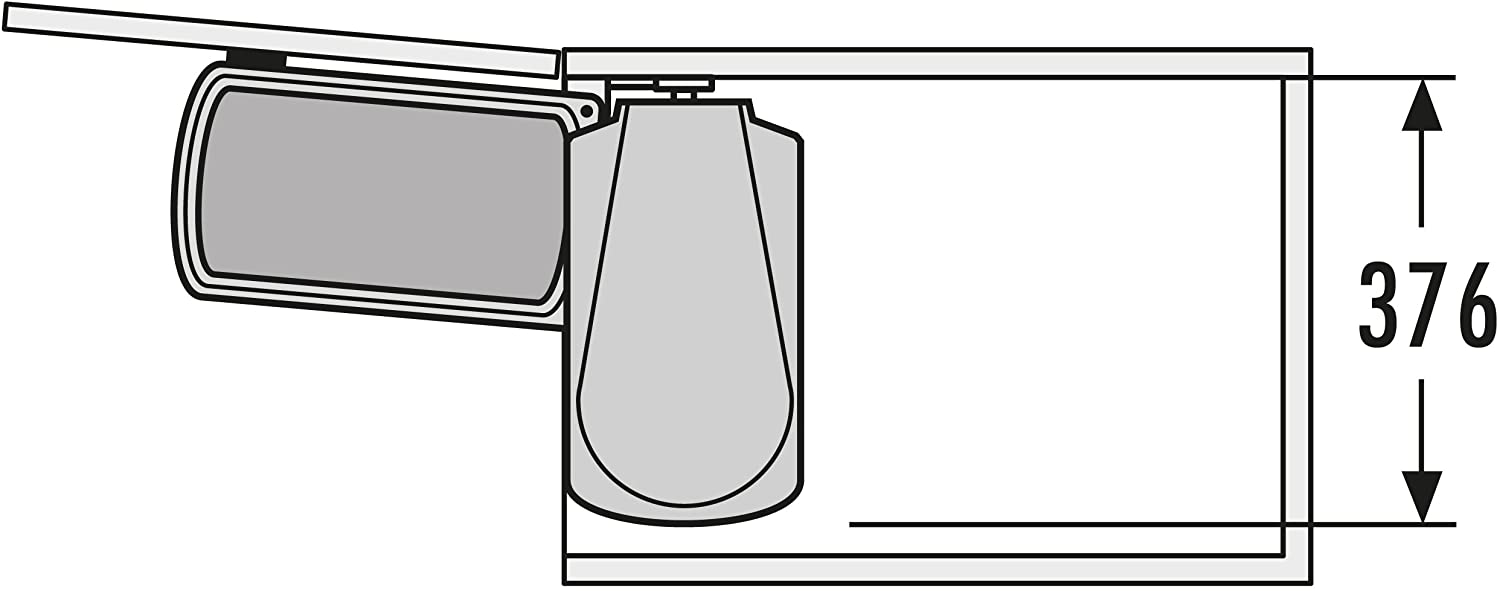Bote basurero UNO HAILO de 18 L para gabinete de 450 mm, inox/blanco