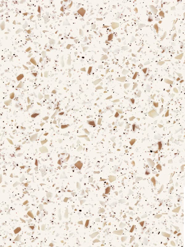 Cubierta de Superficie Sólida Everform™, color 742 Blanco Terrazzo, 0.76 X 3.73 m