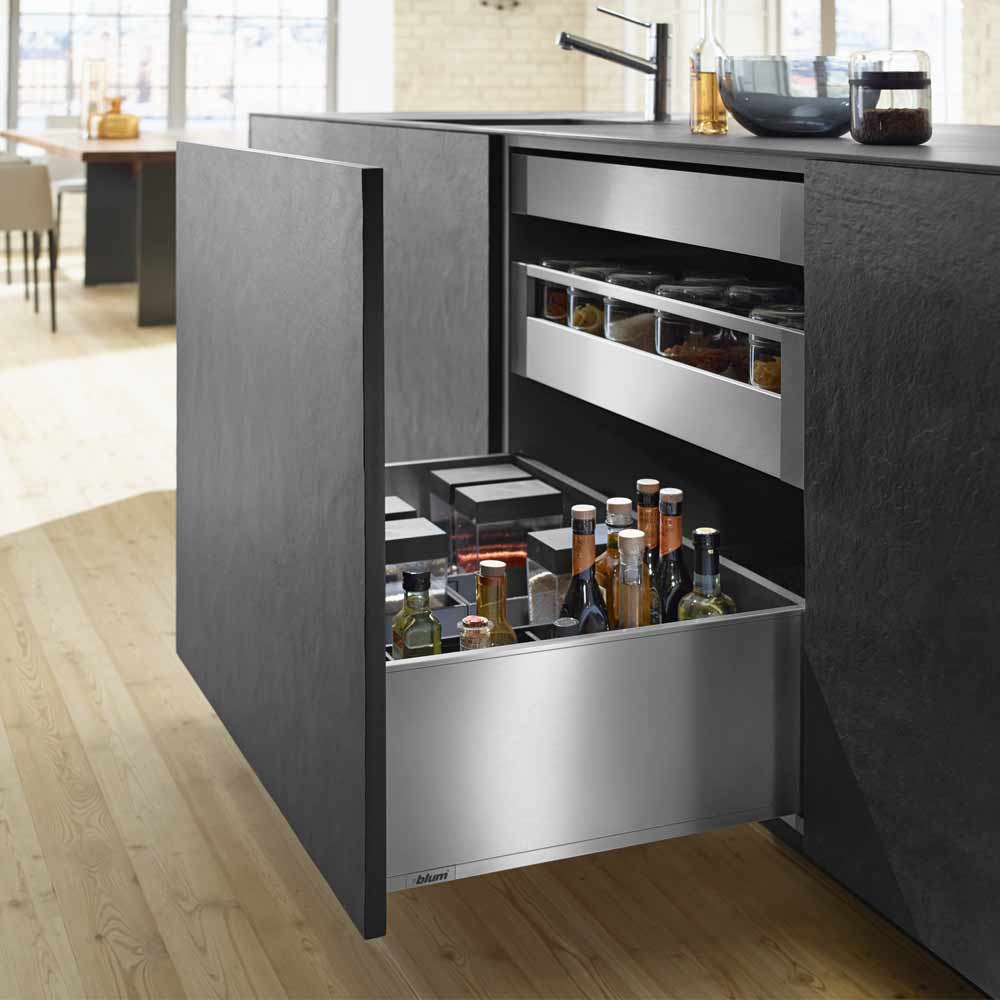 Costados LEGRABOX, altura F, longitud 550 mm, color inox