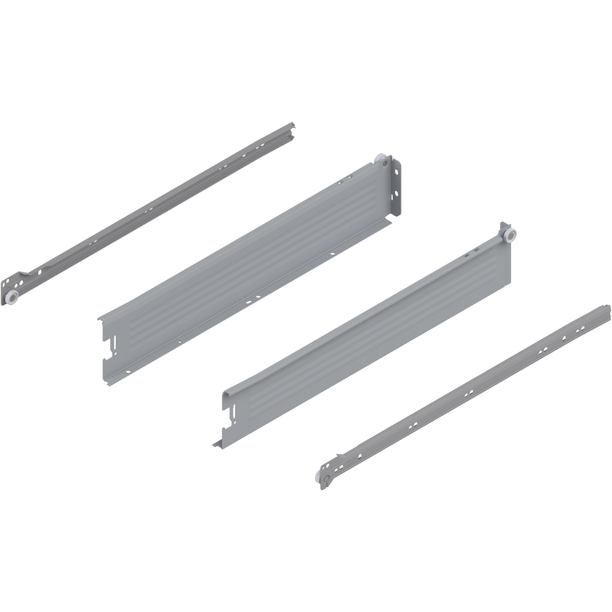 Juego de costados y correderas METABOX, altura M, 500 mm, gris