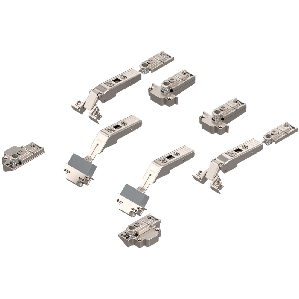 Bisagras para marco de aluminio angostos para AVENTOS HF, acabado níquel