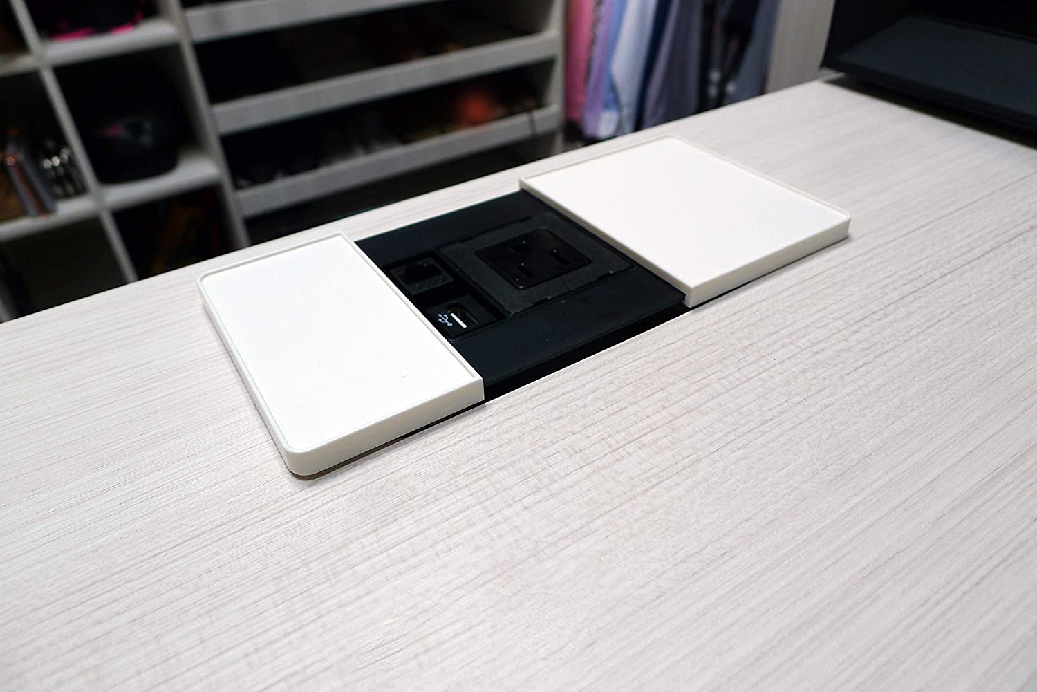 Multicontacto PAD, 1 socket, 1 RJ45 y 1 USB de Datos