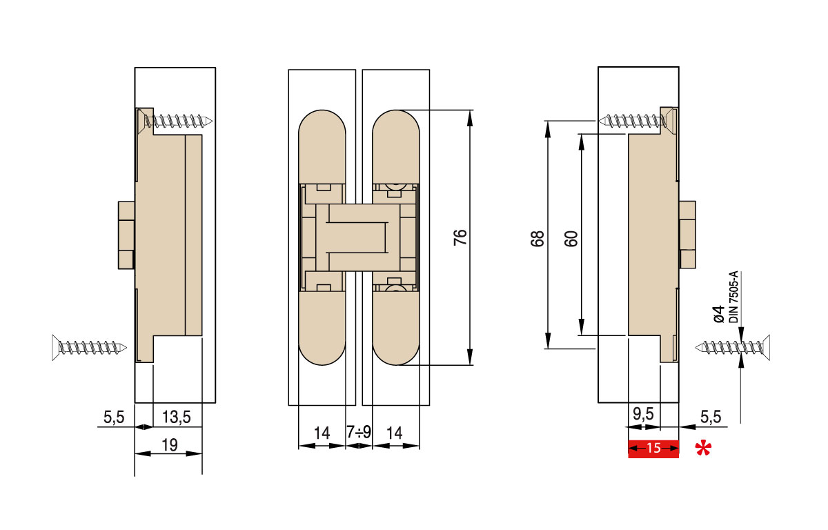 Bisagra oculta 929 para muebles