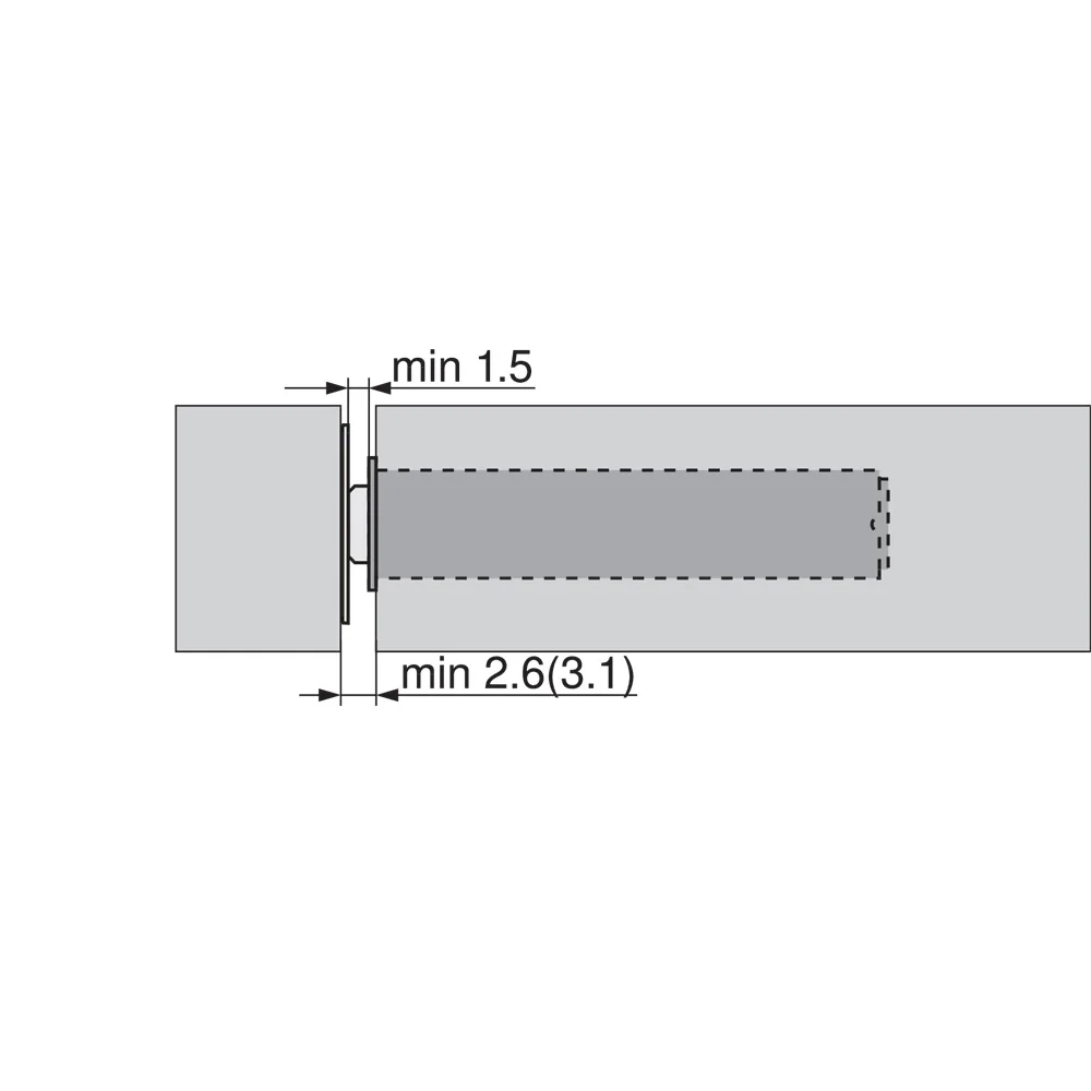 TIP-ON con goma para bisagra CLIP top, versión larga, con muelle reforzado, color gris