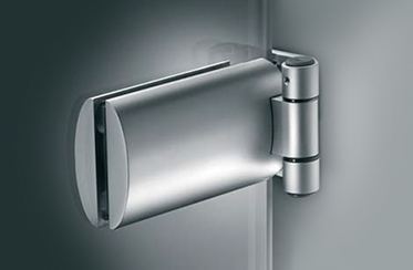 Bisagra GLISS para vidrio de 8-12mm, capacidad 55kg por par, cromo mate.
