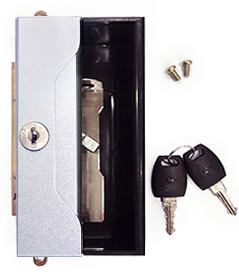 Cerradura españoleta para mueble metálico, acabado NEGRO