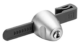 Cerradura p/dos puertas de cristal corredizas,  acab. aluminio