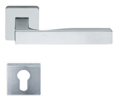 Set de manijas Fusital, MB H364 R8Y con bocallave, diseñado por Mario Bellini, acabado cromo satinado