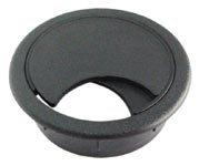 Pasacables redondo para escritorio o mesa, plástico, color negro
