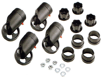 Juego de cuatro llantas LEM, color negro, con adaptador para pata Zoom