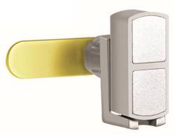 Porta candado KANE, acabado níquel con pestillo recto