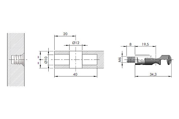 TARGET J12 con tornillo M6