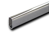 Tubo ovalado, acabado cromado