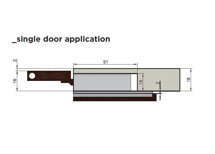 Bisagras Glix Wood  para material de 18-20 mm con cierre suave, pivotes y tapas, acabado Brown Metal Grey