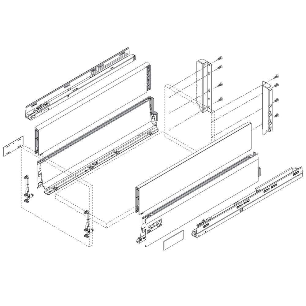 Pieza delantera para cajón interno ANTARO, longitud 1036mm, para cortar, negro TIERRA.