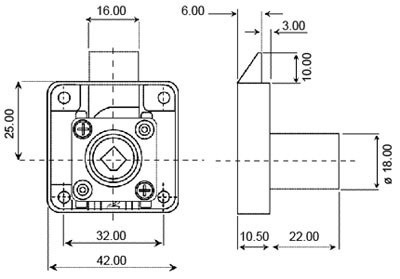 Cerradura con resorte para cajón de madera