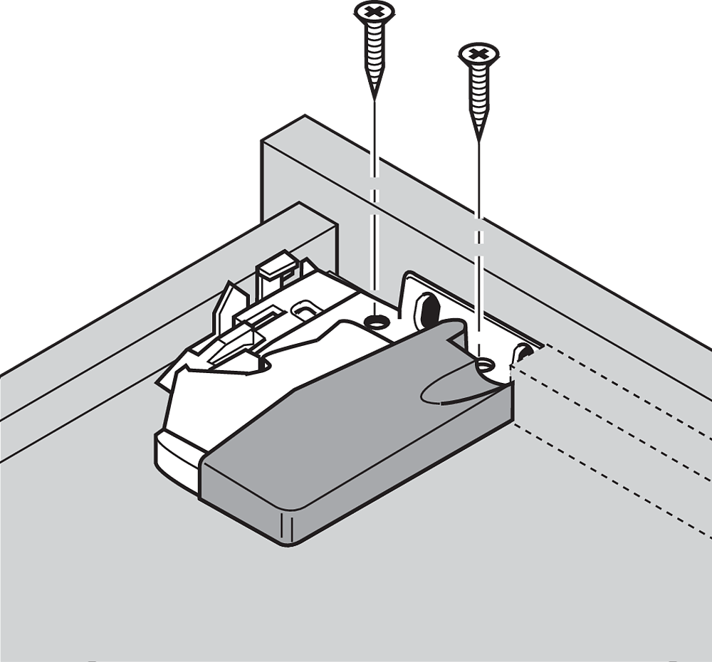 Correderas ocultas TANDEM TIP-ON, extensión total