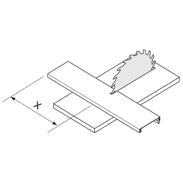 Pieza delantera para cajón interno ANTARO, longitud 1036mm, para cortar, negro TIERRA.