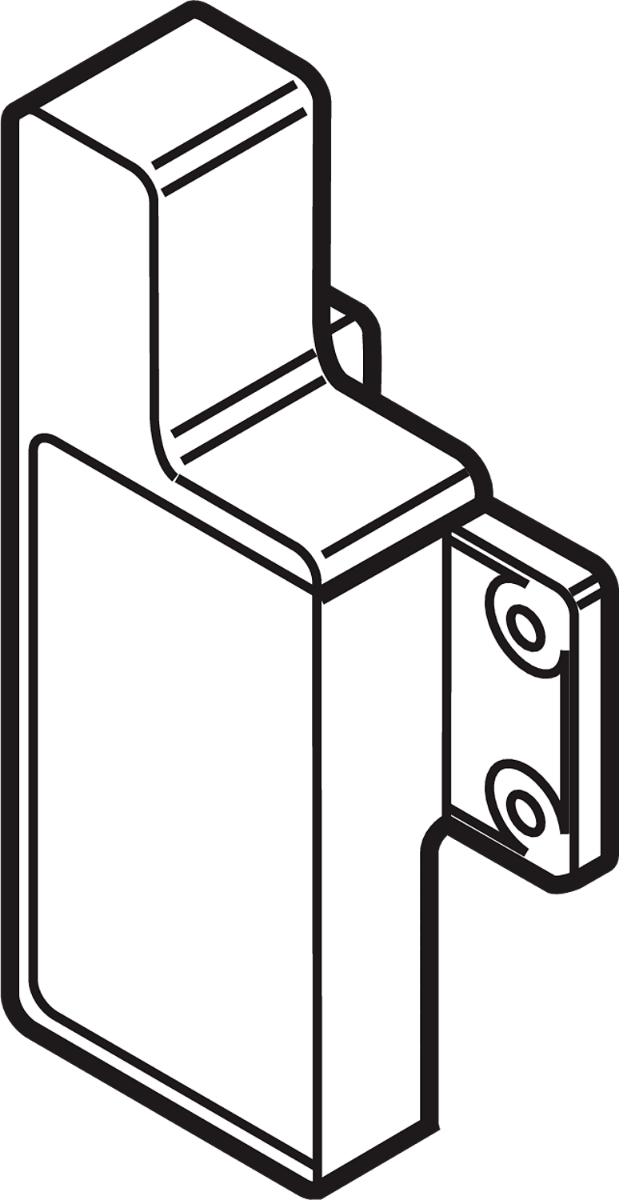 Pieza de bracket frontal izquierdo METABOX, altura M, para cajón interno, gris