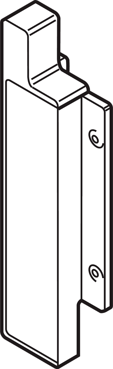 Pieza de bracket frontal izquierdo METABOX, altura H, para cajón interno, blanco nieve