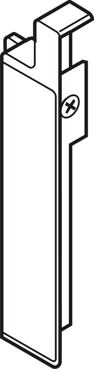 Pieza de bracket frontal derecho METABOX, altura H, para cajón interno, blanco nieve