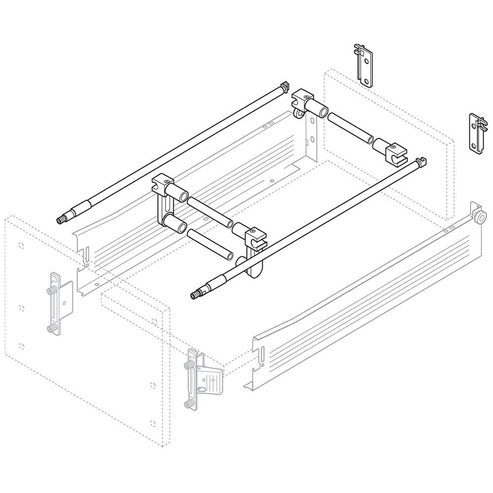 Conector ORGA-LINE para METABOX, para galería sencilla, gris