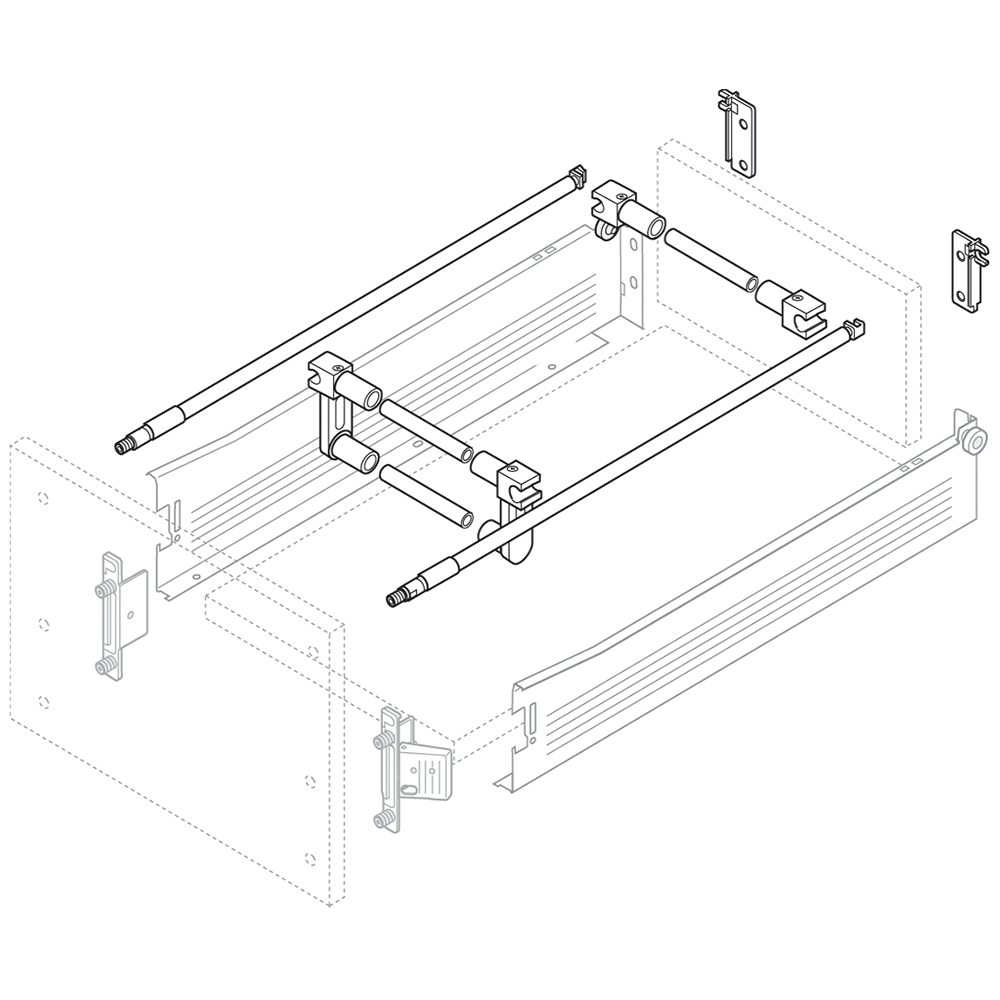 Juego de galerías y brackets METABOX, longitud 400mm, blanco nieve