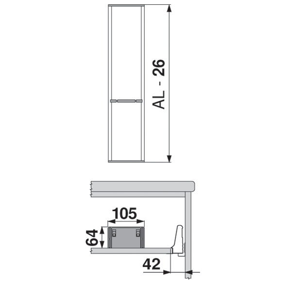 Organizador ORGA-LINE con divisiones para cajón cubertero TANDEMBOX de ancho mínimo 105 mm