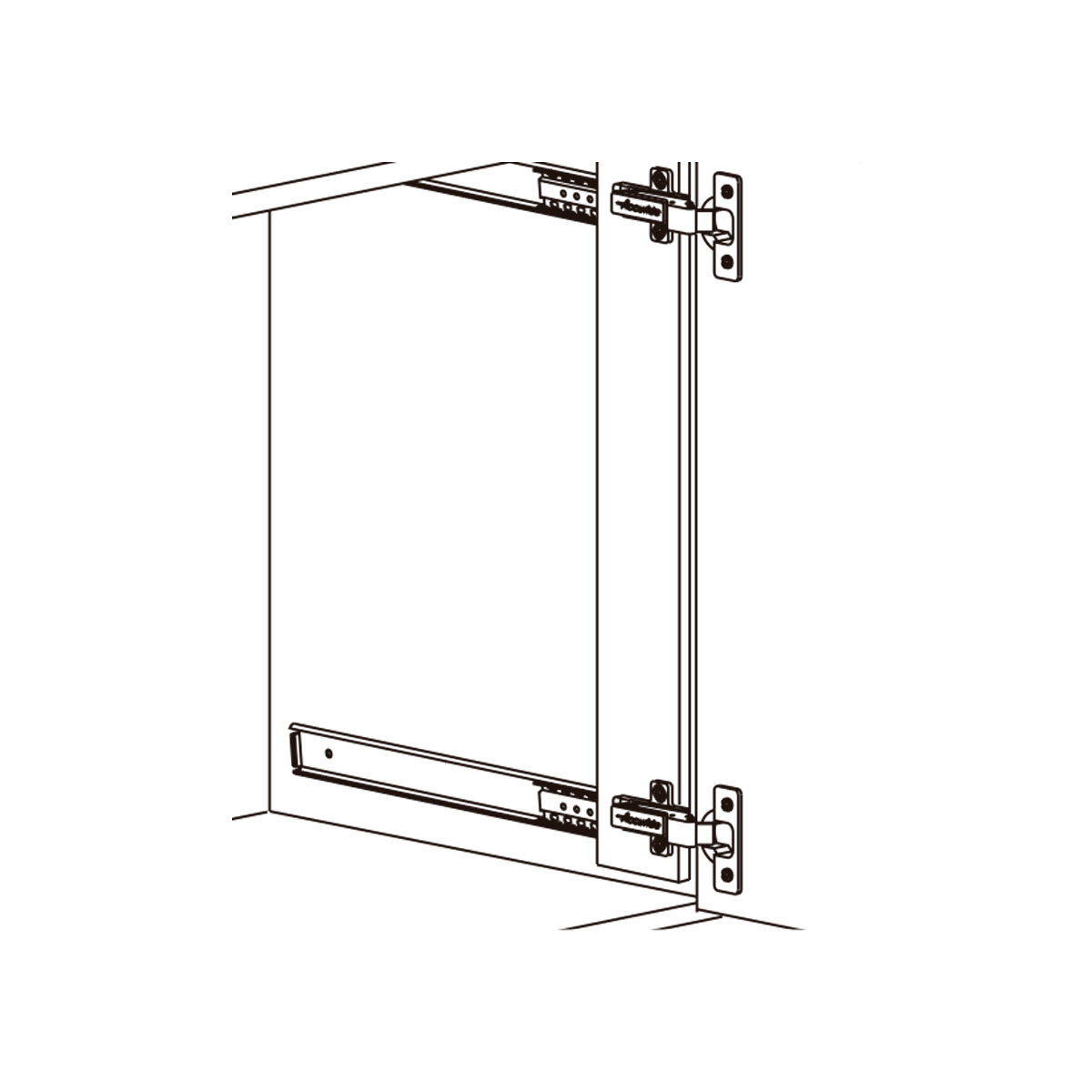 Correderas C117 para puertas insertables en muebles de madera