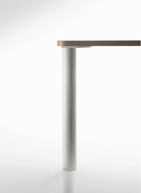 Juego de cuatro patas de aluminio acanalado para cubierta de cristal, largo 76 mm