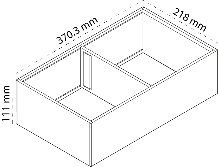 Marco organizador AMBIA-LINE con 1 división para cajón cacerolero de ancho mínimo 218 mm