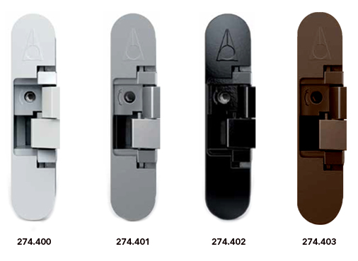 Bisagra oculta AN 140 3D para puerta de comunicación, capacidad de carga 40 kg por par