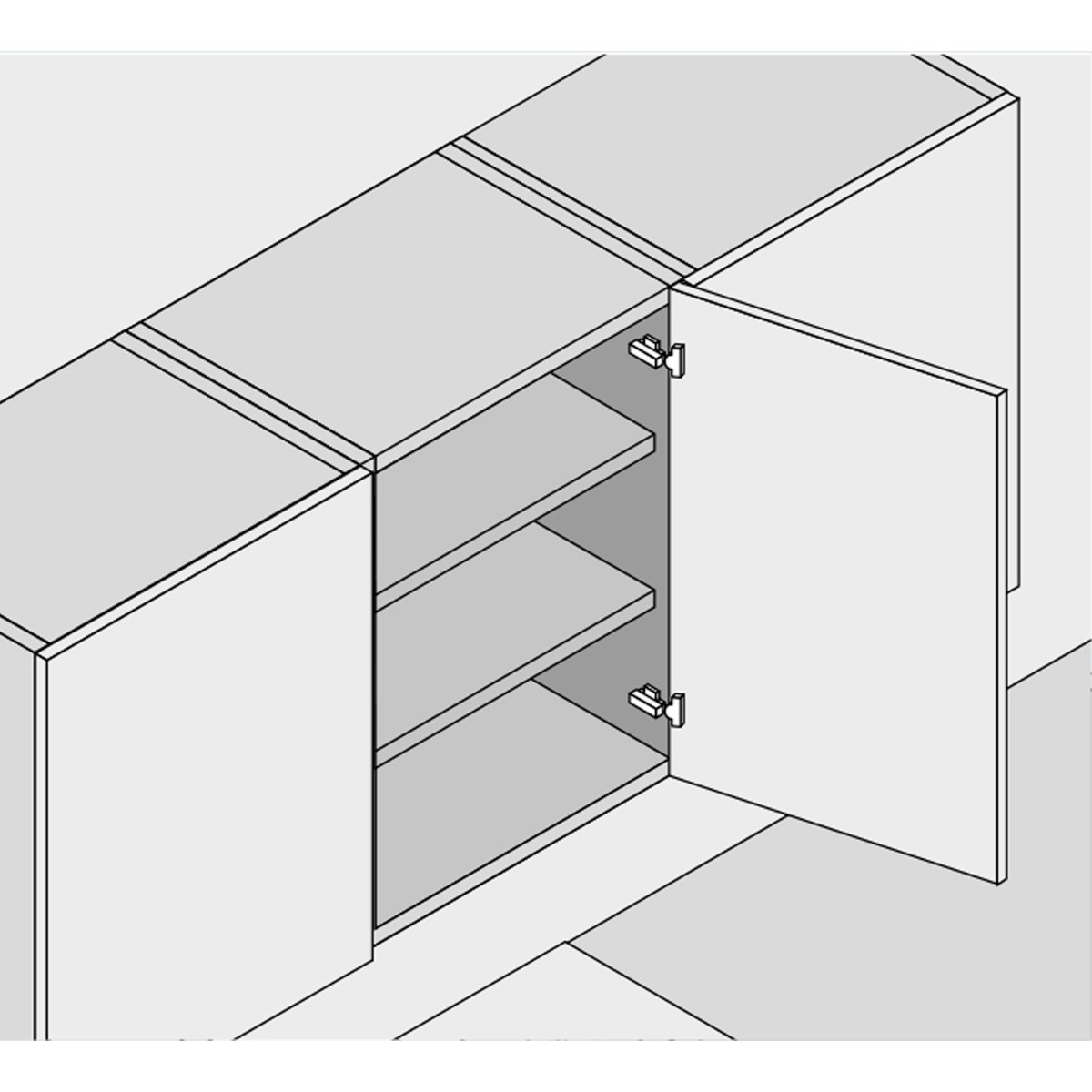 Bisagra CLIP top BLUMOTION 110° (medio cubrimiento) con muelle, montaje interior, versión INSERTA, negro onix