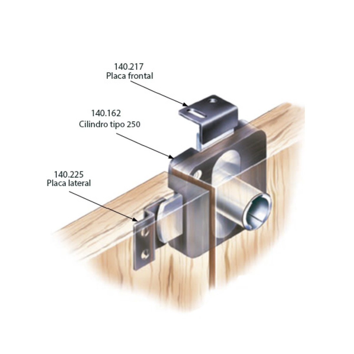 Placa SP-257 para cilindro 140.162 para dos puertas.